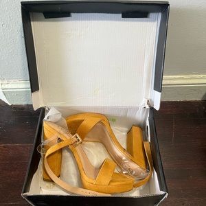 Mustard Suede Chucky Heels